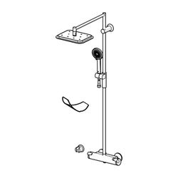 Hansa Fit Regenbrause-Duscharmatur 6515 3-strahlig Ausladung 485mm DN15 Chrom... HANSA-65159101 4015474277212 (Abb. 1)