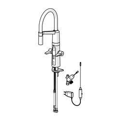 Hansa Fit Küchenarmatur mit Spülmaschinenventil 6526 2-strahlig 230/5V Ausladung 200mm ... HANSA-65262213 4057304004544 (Abb. 1)