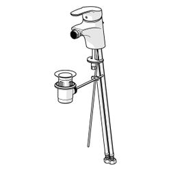 Hansa Mix Einhebel-Bidetbatterie, Zugstangen-Ablaufgarnitur Ausladung 113mm, DN 15, Chr... HANSA-01063283 4015474271302 (Abb. 1)