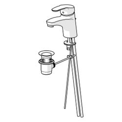 Hansa Mix Einhebel-Waschtischbatterie, Kupferrohr, Zugstangen-Ablaufgarnitur Ausladung ... HANSA-01092183 4015474271104 (Abb. 1)