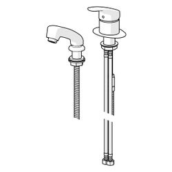 Hansa Mix Einhebel-Einlochbatterie für Friseur-Waschtisch, Rosette rund, DN 15, Chrom, ... HANSA-01262183 4015474271623 (Abb. 1)