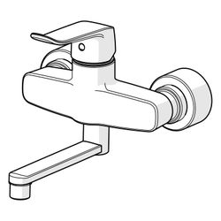 Hansa Clinica Einhebel-Waschtischbatterie, Bedienhebel lang, Ausladung 227mm, DN 15, Ch... HANSA-01516283 4057304018909 (Abb. 1)