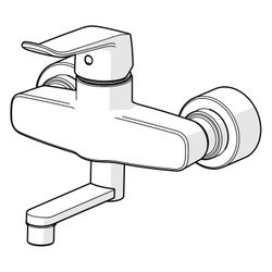 Hansa Clinica Einhebel-Waschtischbatterie, Bedienhebel lang, Ausladung 177mm, DN 15, Ch... HANSA-01526283 4057304013119 (Abb. 1)
