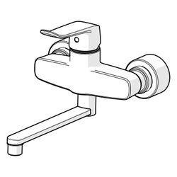 Hansa Clinica Einhebel-Waschtischbatterie, Bedienhebel lang, Ausladung 277mm, DN 15, Ch... HANSA-01536283 4057304013126 (Abb. 1)