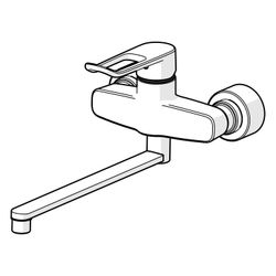 Hansa Clinica Einhebel-Waschtischbatterie, Bügel-/Bedienhebel lang, Ausladung 377mm, DN... HANSA-01546286 4057304012617 (Abb. 1)