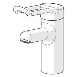 Hansa Medipro Einhebel-Waschtischbatterie, Kupferrohr, Bügelhebel, Bedienhebel lang, Au... HANSA-01622195 4015474267015 (Abb. 1)