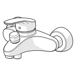 Hansa Mix Einhebel-Wannenfüll- und Brausebatterie, Ausladung 162mm, DN 15, Chrom, 01742... HANSA-01742183 4015474566644 (Abb. 1)