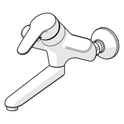 Hansa Mix Einhebel-Waschtisch-/Küchenarmatur, Ausladung 246mm, Auslaufentleerung, DN 15... HANSA-01949283 4015474271395 (Abb. 1)