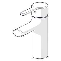 Hansa Ronda Einhebel-Waschtischbatterie, Zugstangen-Ablaufgarnitur, Ausladung 100mm, DN... HANSA-03092273 4015474212541 (Abb. 1)