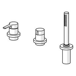 Hansa Ronda Einhebel-Fertigmontageset für Wanne/Brause, Rosette rund, 3-strahlig, 72mm,... HANSA-03419473 4057304014642 (Abb. 1)