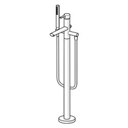 Hansa Ronda Einhebel-Badebatterie mit Standrohr, 1-strahlig, Ausladung 200mm, DN 15, Ch... HANSA-03422073 4015474252479 (Abb. 1)