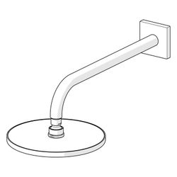 Hansa Rain Kopfbrause 0418 Rosette eckig 1-strahlig Durchmesser 220mm Ausladung 400mm D... HANSA-04180300 4015474190153 (Abb. 1)