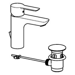 Hansa Ligna Einhebelmischer Waschtischbatterie, Zugstangen-Ablaufgarnitur, Ausladung 10... HANSA-06092103 4015474251908 (Abb. 1)