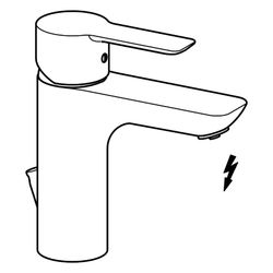 Hansa Ligna Einhebelmischer Waschtischbatterie 0613 Kupferrohr Zugstangenablaufgarnitur... HANSA-06131103 4015474248571 (Abb. 1)