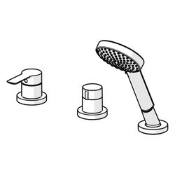Hansa Ligna Einhebelmischer Fertigmontageset für Wanne/Brause 0643 1-strahlig 72mm Chro... HANSA-06439473 4057304014604 (Abb. 1)