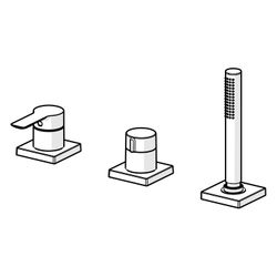 Hansa Ligna Einhebelmischer Fertigmontageset für Wanne/Brause, 1-strahlig, 75x75mm, Chr... HANSA-06439493 4057304014598 (Abb. 1)