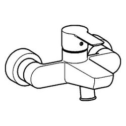 Hansa Ligna Einhebelmischer Wannenfüll- und Brausebatterie, Ausladung 152mm, DN 15, Chr... HANSA-06742103 4015474248601 (Abb. 1)