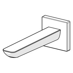Hansa Ligna Auslauf, Rosette eckig/rund, Länge 180mm, Ausladung 180mm, DN 15, Chrom, 06... HANSA-06822102 4015474250031 (Abb. 1)