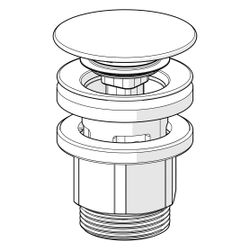Hansa Push-Open-Ablaufgarnitur, G 1 1/4", Verbundwerkstoff, Matt-Schwarz, 0762010033... HANSA-0762010033 4057304025693 (Abb. 1)