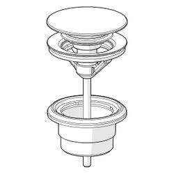 Hansa Ablaufgarnitur Push-Open, G 1 1/4", 0764010080... HANSA-0764010080 4057304020476 (Abb. 1)