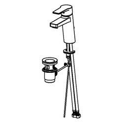 Hansa Twist Einhebel-Waschtischbatterie XL, Zugstangen-Ablaufgarnitur, Ausladung 123mm,... HANSA-09012283 4015474263826 (Abb. 1)
