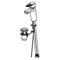 Hansa Twist Einhebelmischer Waschtischbatterie XL 0901 Zugstangenablaufgarnitur Bügelhe... HANSA-09012285 4015474263833 (Abb. 1)