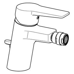 Hansa Twist Einhebel-Bidetbatterie, Zugstangen-Ablaufgarnitur, Ausladung 112mm, DN 15, ... HANSA-09063283 4015474259805 (Abb. 1)