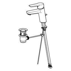 Hansa Twist Einhebel-Waschtischbatterie, Zugstangen-Ablaufgarnitur, Ausladung 121mm, DN... HANSA-09092283 4015474259768 (Abb. 1)