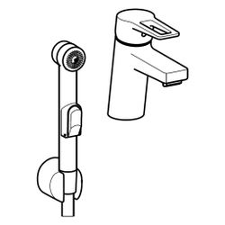 Hansa Twist Einhebelmischer Waschtischbatterie 0930 Bügelhebel Ausladung 121mm DN15 Chr... HANSA-09302205 4015474269101 (Abb. 1)