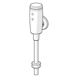 Hansa Electra Urinalsteuerung, 6V, Bluetooth, Ausladung 81mm, gerade, DN 15, Chrom, 094... HANSA-09440179 4057304014017 (Abb. 1)