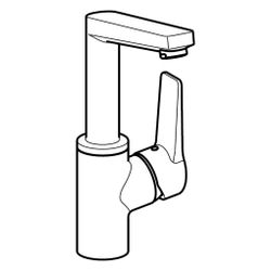Hansa Twist Einhebel-Waschtischbatterie, Ausladung 130mm, DN 15, Chrom, 09552203... HANSA-09552203 4015474274785 (Abb. 1)