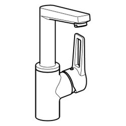 Hansa Twist Einhebelmischer Waschtischbatterie 0955 Bügelhebel Ausladung 130mm DN15 Chr... HANSA-09552205 4015474274792 (Abb. 1)