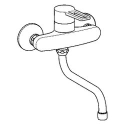 Hansa Twist Einhebelmischer Küchenarmatur 0969 Bügelhebel Ausladung 232mm DN15 Chrom... HANSA-09692195 4015474269651 (Abb. 1)