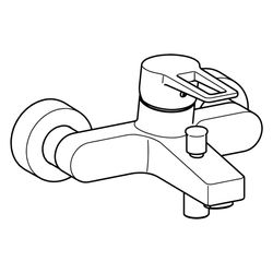 Hansa Twist Einhebelmischer Wannenfüll- und Brausebatterie 0974 Bügelhebel Ausladung 16... HANSA-09742185 4015474259843 (Abb. 1)