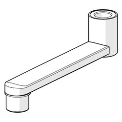 Hansa Auslauf, Länge 150mm, Ausladung 150mm, Chrom, 290003... HANSA-290003 6414150100680 (Abb. 1)