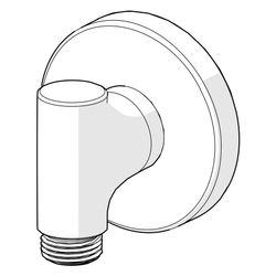 Hansa Wandanschlussbogen, Rosette rund, G 1/2", Messing/Verbundwerkstoff, Stahl gebürs... HANSA-290022-80 6414150105401 (Abb. 1)