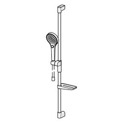 Hansa Viva Wandstangengarnitur, 3-strahlig, Länge 971mm, Brauseschlauch 175cm, Messing/... HANSA-44150330 4057304018145 (Abb. 1)