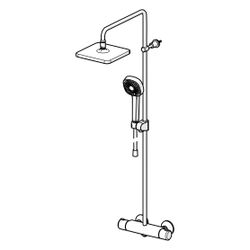 Hansa Micra Style Regenbrause-Duscharmatur, 3-strahlig, Ausladung 445-470mm, Chrom, 443... HANSA-44350230 4057304015960 (Abb. 1)