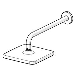 Hansa BasicJet Style Kopfbrause, 1-strahlig, 200x200mm, Ausladung 348mm, Chrom, 4436020... HANSA-44360200 4057304015939 (Abb. 1)