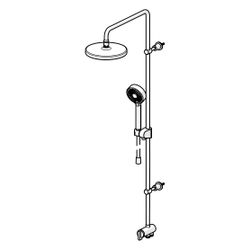 Hansa BasicJet Kopfbrause-Set, 3-strahlig, Ausladung 407mm, DN 15, Chrom, 44380200... HANSA-44380200 4057304010996 (Abb. 1)