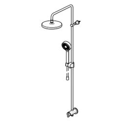 Hansa BasicJet Kopfbrause-Set, 3-strahlig, Ausladung 407mm, DN 15, Chrom, 44390200... HANSA-44390200 4057304010989 (Abb. 1)