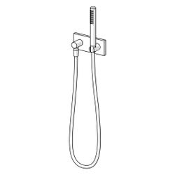 Hansa Living Handbrausegarnitur, Rosette eckig, Abgang rund, 1-strahlig, Chrom, 4443010... HANSA-44430100 4015474203464 (Abb. 1)