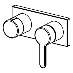 Hansa Designo Style Einhebel-Fertigmontageset für Wanne/Brause, Rosette eckig, Chrom... HANSA-44519583 4057304006906 (Abb. 1)