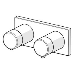 Hansa Living Fertigmontageset für Brausebatterie 4452 Rosette eckig DN15 Chrom... HANSA-44529583 4057304007231 (Abb. 1)