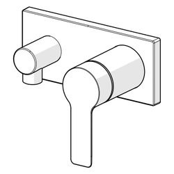 Hansa Ligna Einhebelmischer Fertigmontageset für Brausebatterie 4454 Rosette eckig 4.0 ... HANSA-44549583 4057304014864 (Abb. 1)
