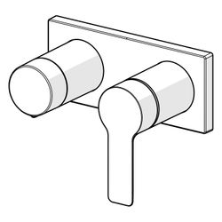 Hansa Ligna Einhebelmischer Fertigmontageset für Wanne/Brause, Rosette eckig, 4.0 Platt... HANSA-44559583 4057304014871 (Abb. 1)