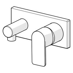 Hansa Stela Einhebel-Fertigset für Brause-Batterie, Rosette eckig, Chrom, 44569573... HANSA-44569573 4057304015281 (Abb. 1)
