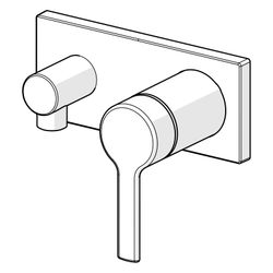 Hansa Ronda Einhebelmischer Fertigmontageset für Brausebatterie 4458 Rosette eckig 4.0 ... HANSA-44589583 4057304014833 (Abb. 1)