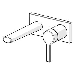 Hansa Ronda Einhebel-Fertigmontageset für Waschtischbatterie, Rosette eckig, Ausladung ... HANSA-44882183 4057304014796 (Abb. 1)