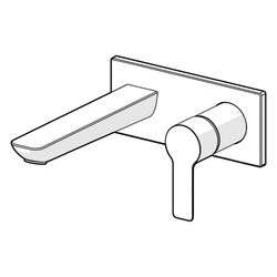 Hansa Ligna Einhebel Waschtischarmatur Wandmontage, Ausladung 186mm, Ausladung 186mm, R... HANSA-44892133 4057304022326 (Abb. 1)